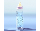 Babyflasche mit allen Geburtsdaten