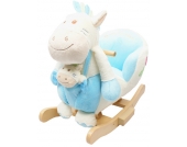 Knorrtoys Schaukeltier Pferd Mika mit Handpuppe (Creme-Blau) [Kinderspielzeug]